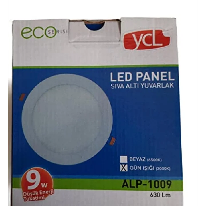 Yücel 9W Led Panel Eko Yuvarlak Günışığı 3000k