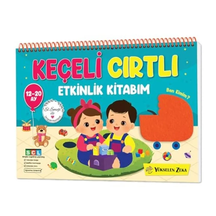 Yükselen Zeka 12-20 Ay İlk Cırt Cırtlı Keçeli Etkinlik Kitabım