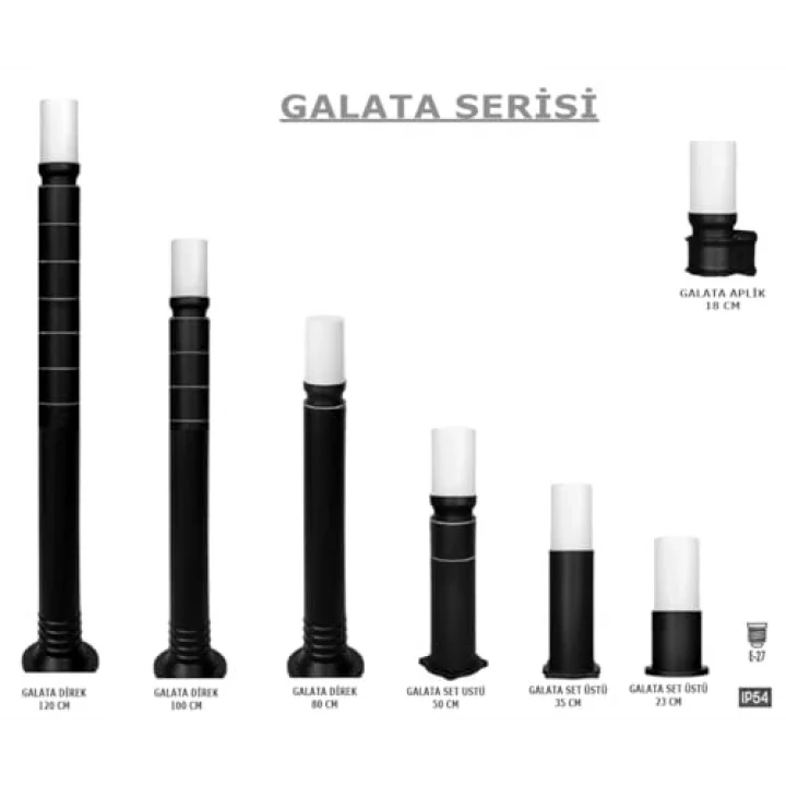 Zita Bahçe Aydınlatması Galata Roket Aplik 25 Cm Bahçe Lambası 220v E27 Ip54