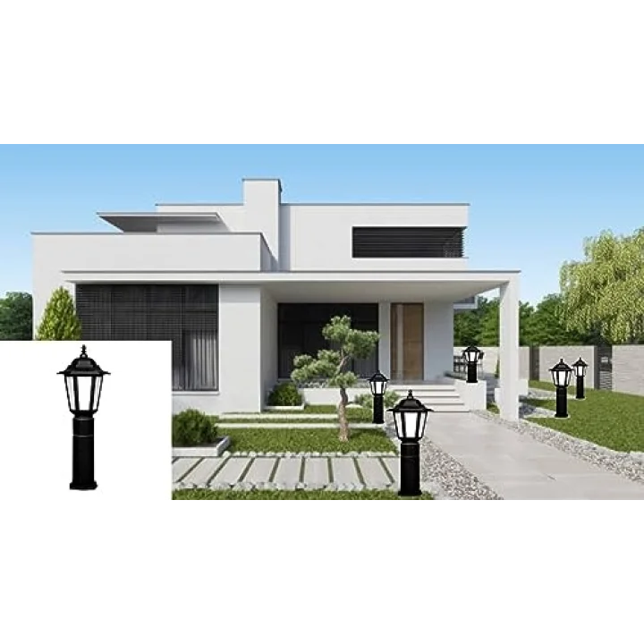 Zita Klas 60cm Bahçe Aydınlatma Direk Lambası | Dış Mekan Set Üstü Aplik | E27 Duylu | IP54 | 220V | Siyah Renk | Ampul Hariç | Yerli Üretim | Kırılmaz, Yanmaz Gövde