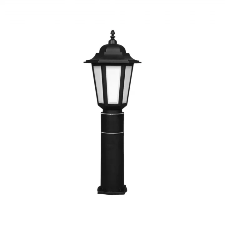 Zita Klas 60cm Bahçe Aydınlatma Direk Lambası | Dış Mekan Set Üstü Aplik | E27 Duylu | IP54 | 220V | Siyah Renk | Ampul Hariç | Yerli Üretim | Kırılmaz, Yanmaz Gövde