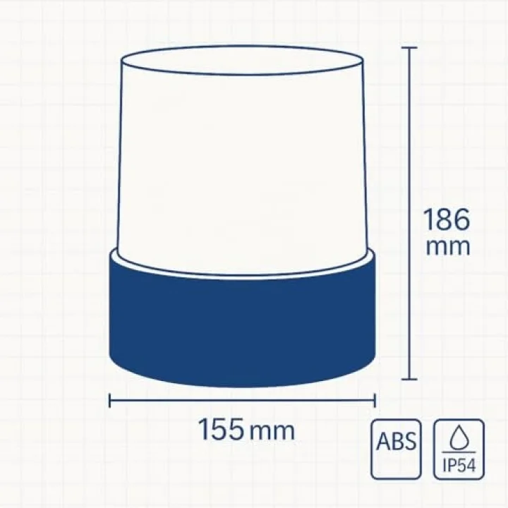 Zita Mars Set Üstü Bahçe Aydınlatma, E27 Duy, IP54 Su Geçirmez ABS Gövde, Dış Mekan Post ve Duvar Üstü Aydınlatma, Ampul Dahil Değil – Modern Bahçe & Peyzaj Lambası
