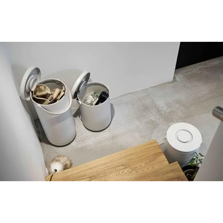Zone Circular Çöp Kovası, Çap: 31,5 x 31 cm - 15 Litre, Sıcak Gri