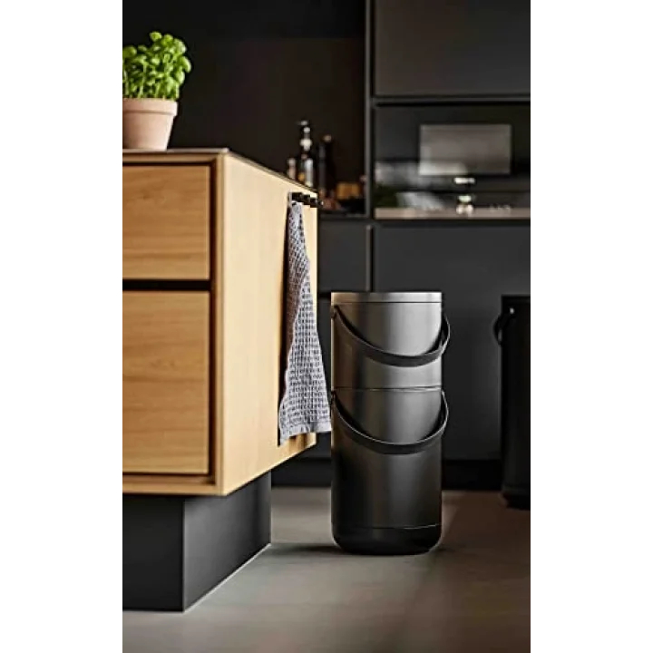 Zone Circular Çöp Kovası, Çap: 31,5 x 31 cm - 15 Litre, Sıcak Gri