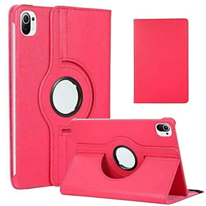 Zore Xiaomi İle Uyumlu Mi Pad 5 Dönebilen Standlı Kılıf, Pembe Koyu
