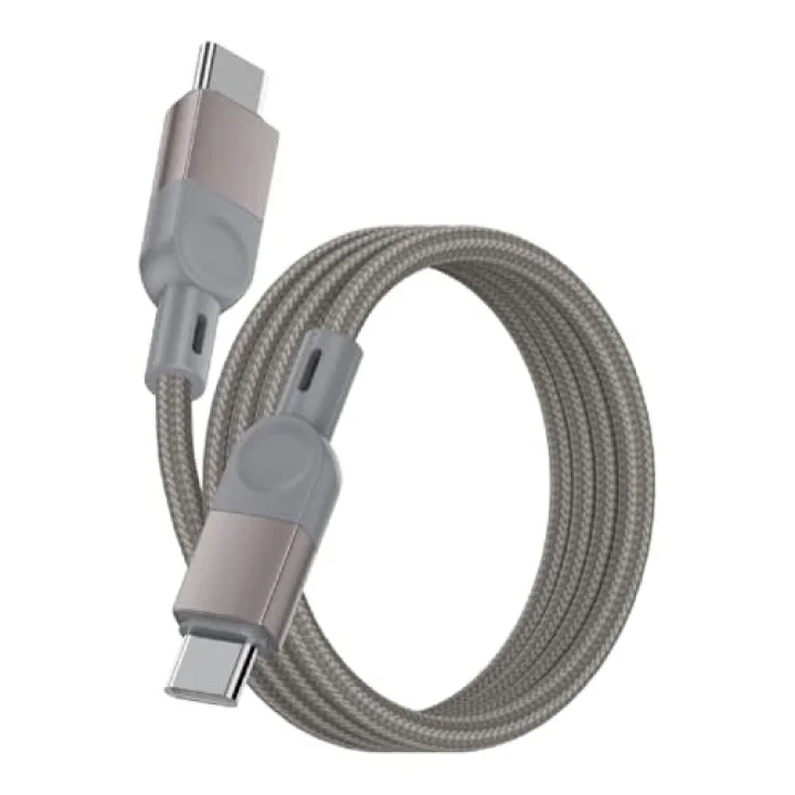ZR-44 Type-C to Type-C PD 100W Örgü Tasarımlı Hızlı Şarj Özellikli Data ve Şarj Kablosu 1M Gri