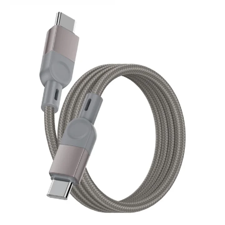 ZR-44 Type-C to Type-C PD 100W Örgü Tasarımlı Hızlı Şarj Özellikli Data ve Şarj Kablosu 1M Gri
