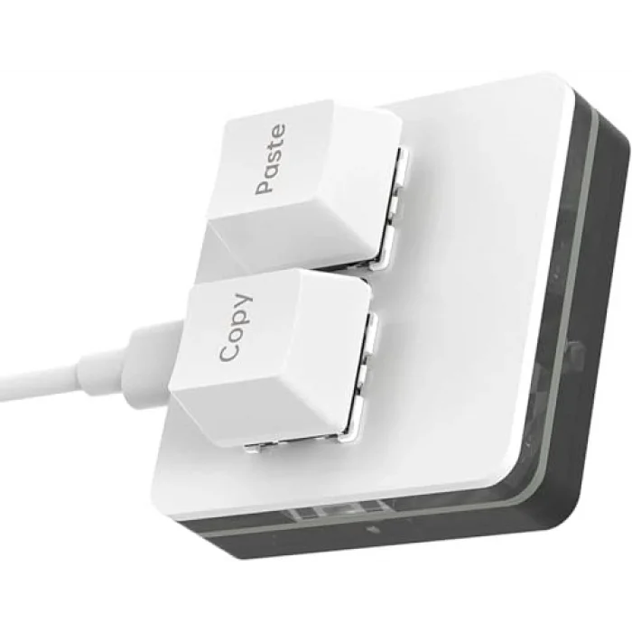 2 Tuşlu Makro Mekanik Klavye Programlanabilir Oyun-Muhasebe-Copy-Paste Tuş Usb Renkli Işık Beyaz