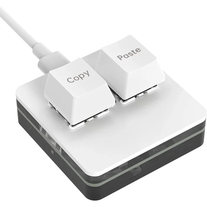 2 Tuşlu Makro Mekanik Klavye Programlanabilir Oyun-Muhasebe-Copy-Paste Tuş Usb Renkli Işık Beyaz