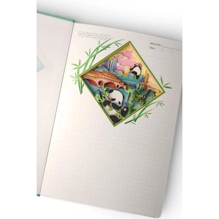 3D Panda Temalı Defter