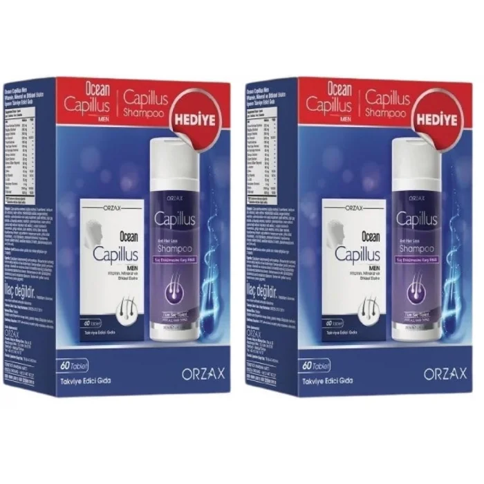 Capillus Men 60 Tablet + Capillus Şampuan 200 ml Hediyeli (2 paketi)