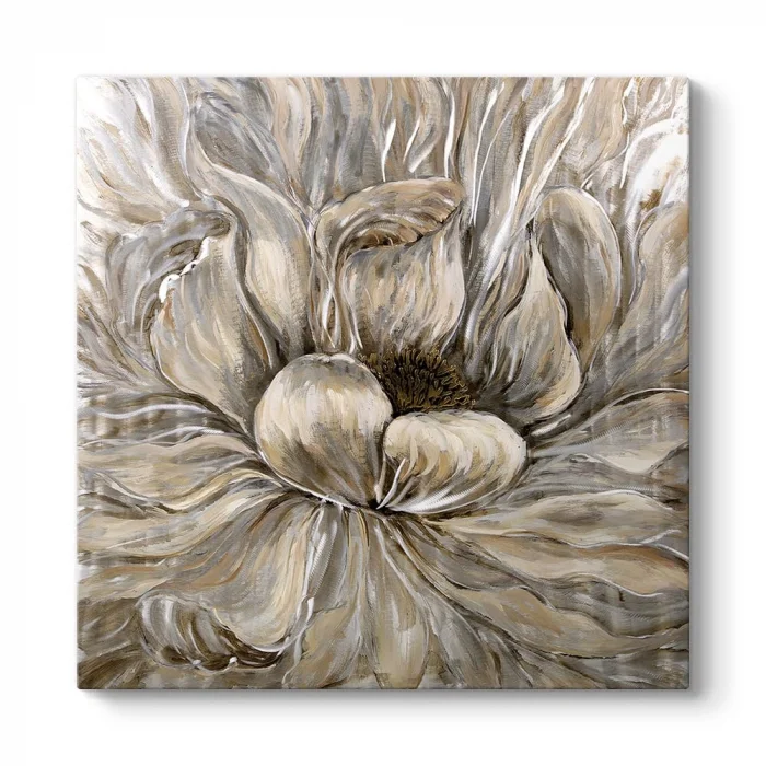 Dekoratif Gold Çiçek Tablosu 40 x 40
