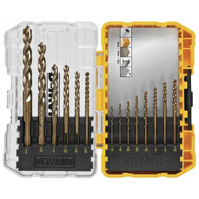 dwa1240 Pilot Point Industrie-Cobalt-Bohrer Bit Set (14 Stück)