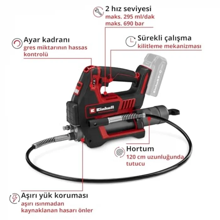 Einhell Professional Akülü Gres Tabancası TP-GR 18/690 Li-Solo 4522300