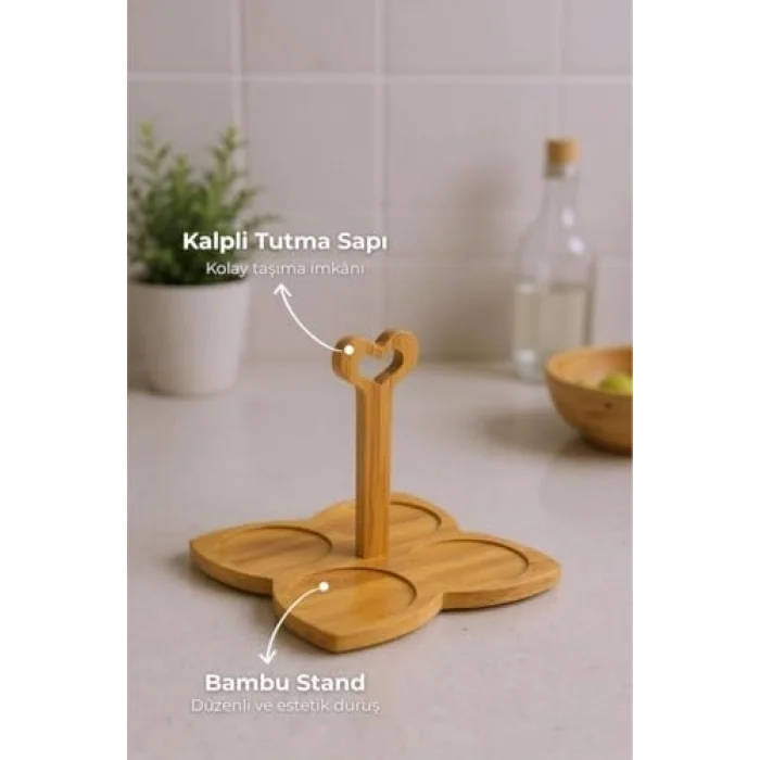 Fugu - Bambu Standlı 4lü Kupa Seti