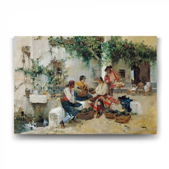 Joaquin Sorolla - Selling Melons Tablosu - 125x80cm