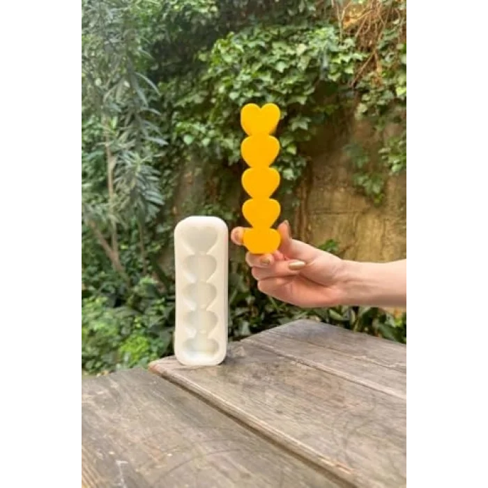 Kalp Şerit Silikon Mum Kalıbı