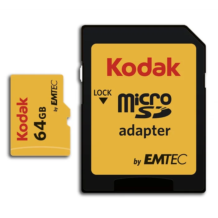 KODAK Adaptörlü 64GB UHS-I U3 V30 A1 Ekstra Performans microSD