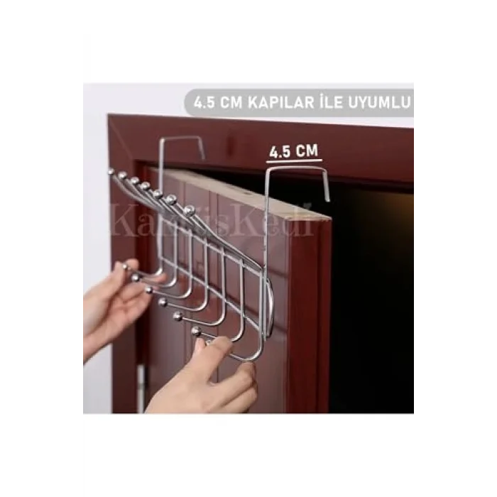 Krom Kapı Arkası Askı 12 Kancalı