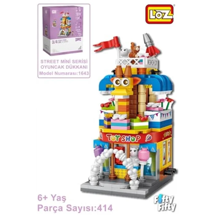 Loz Street Mini Serisi Oyuncak Dükkanı -LZ1643 (414 Parça) Oyuncak Yapım Seti
