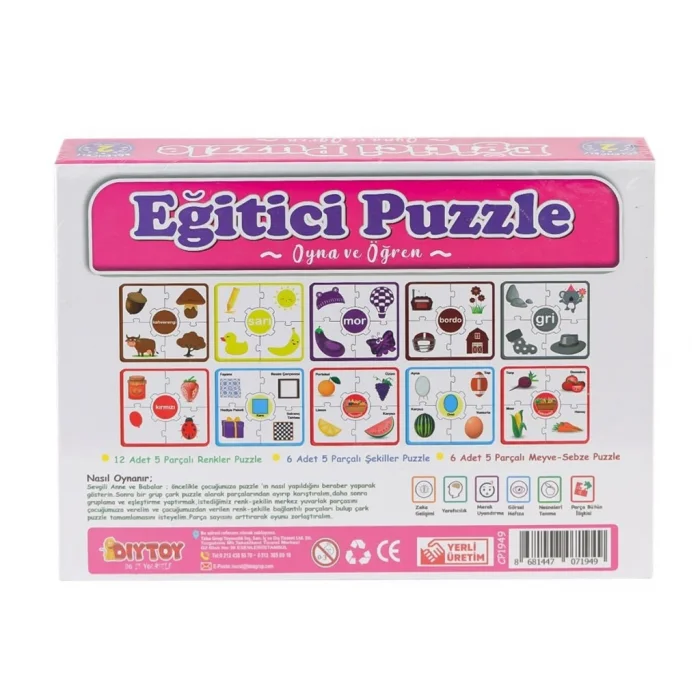 Mey İthalat® 7194 Çark Puzzle Renkler Şekiller -