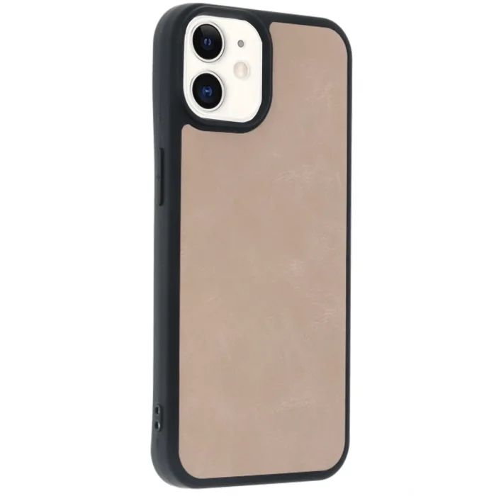 Mey İthalat®   iPhone 11 Kılıf Aras Deri Kapak - Pudra