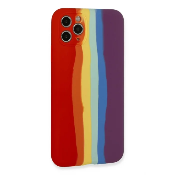 Mey İthalat®   iPhone 11 Pro Kılıf Ebruli Lansman Silikon - Kırmızı-Mor