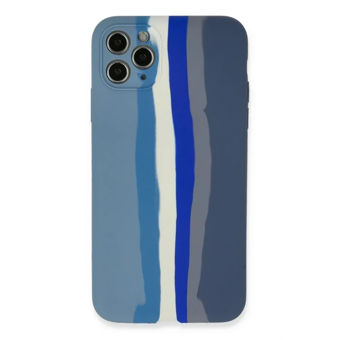 Mey İthalat®   iPhone 11 Pro Kılıf Ebruli Lansman Silikon - Mavi-Gri