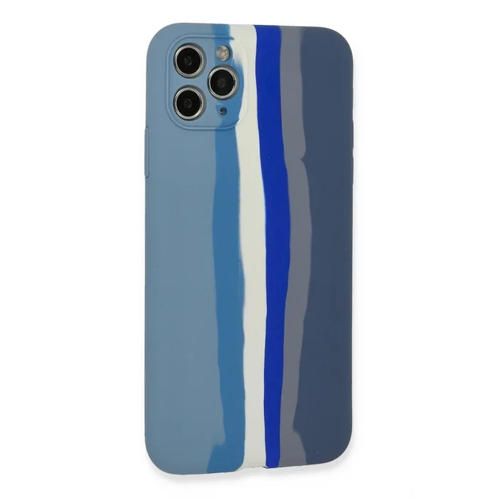 Mey İthalat®   iPhone 11 Pro Kılıf Ebruli Lansman Silikon - Mavi-Gri