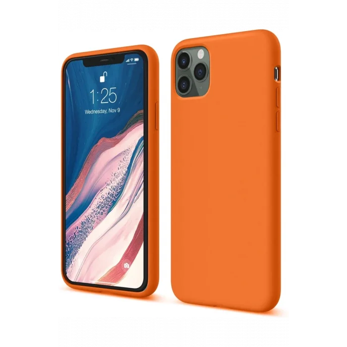 Mey İthalat®   iPhone 11 Pro Kılıf First Silikon - Turuncu