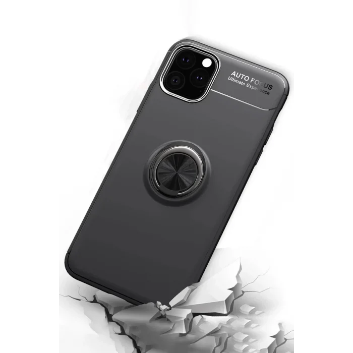 Mey İthalat®   iPhone 11 Pro Kılıf Range Yüzüklü Silikon - Mavi