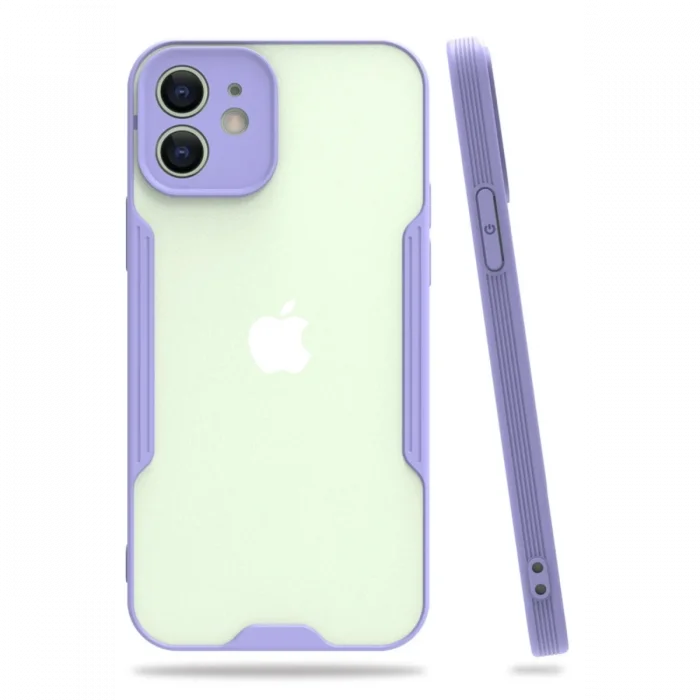 Mey İthalat®   iPhone 12 Kılıf Platin Silikon - Lila