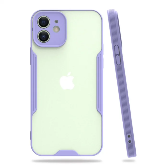 Mey İthalat®   iPhone 12 Kılıf Platin Silikon - Lila