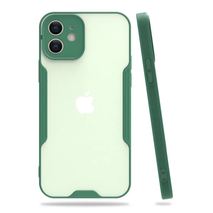 Mey İthalat®   iPhone 12 Kılıf Platin Silikon - Yeşil