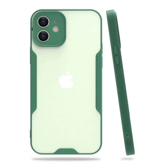 Mey İthalat®   iPhone 12 Kılıf Platin Silikon - Yeşil