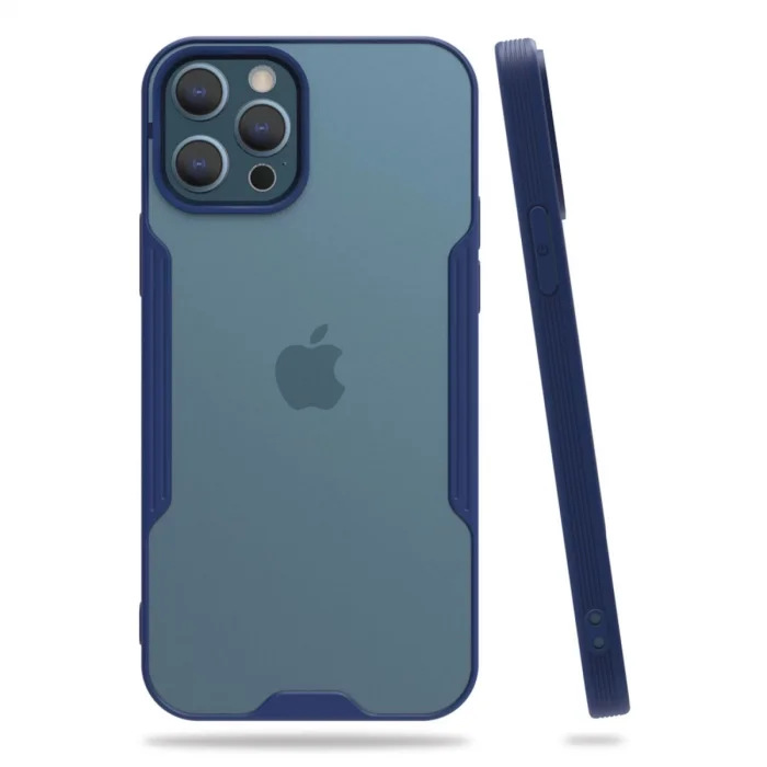 Mey İthalat®   iPhone 12 Pro Max Kılıf Platin Silikon - Lacivert