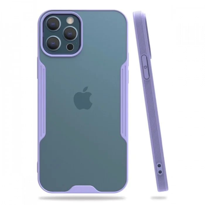 Mey İthalat®   iPhone 12 Pro Max Kılıf Platin Silikon - Lila