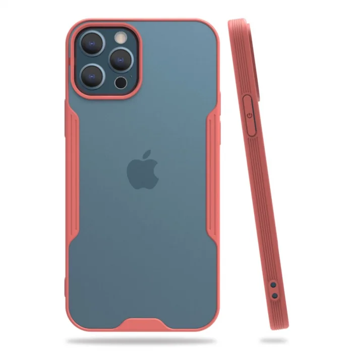 Mey İthalat®   iPhone 12 Pro Max Kılıf Platin Silikon - Pembe