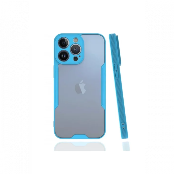 Mey İthalat®   iPhone 13 Pro Kılıf Platin Silikon - Mavi