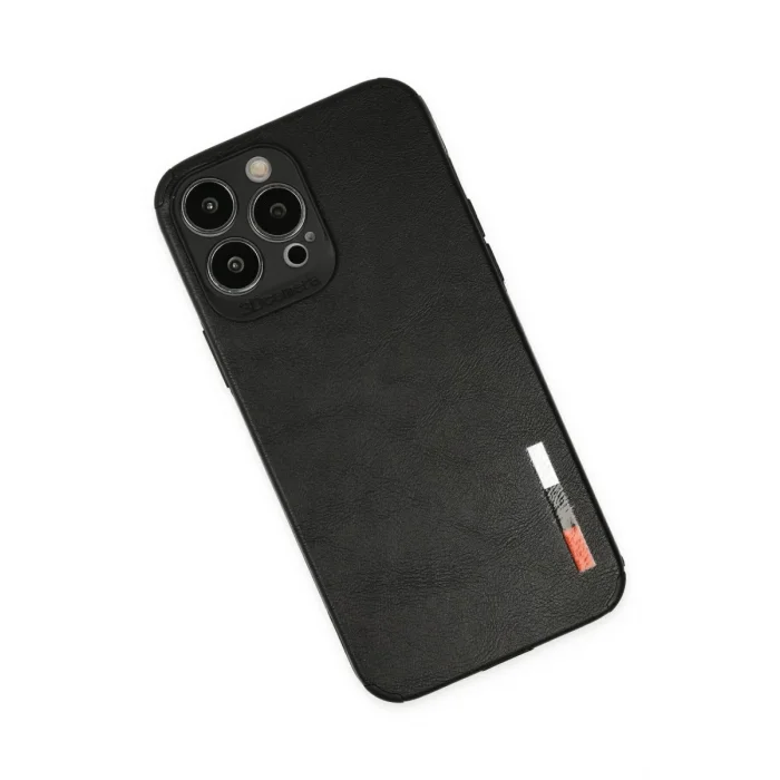 Mey İthalat®   iPhone 13 Pro Max Kılıf Loop Deri Silikon - Siyah