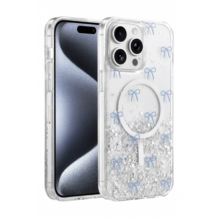 Mey İthalat®   iPhone 14 Pro Max Misk Simli Magsafe Kapak - Desen 3
