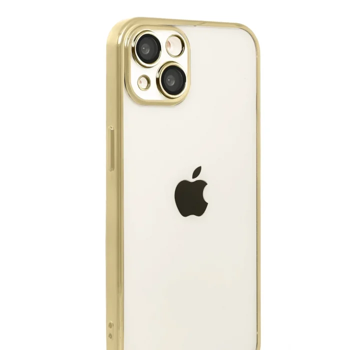 Mey İthalat®   iPhone 15  Lensli Silikon - Gold