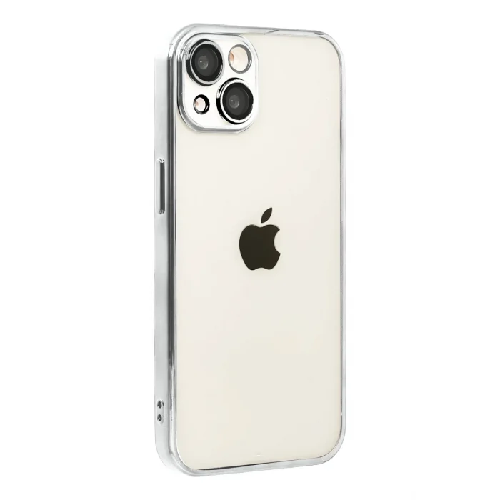 Mey İthalat®   iPhone 15  Lensli Silikon - Gümüş