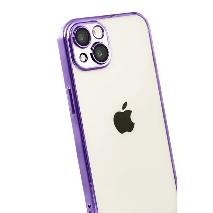 Mey İthalat®   iPhone 15  Lensli Silikon - Mor