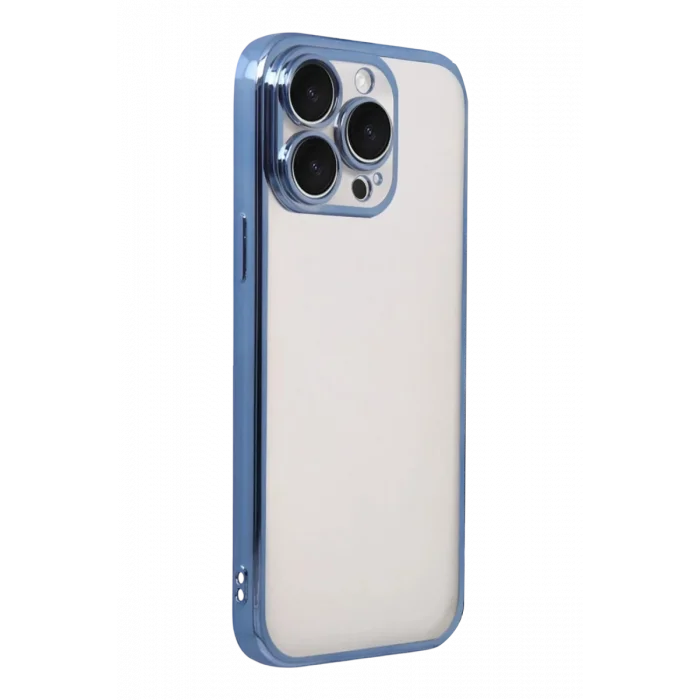 Mey İthalat®   iPhone 15 Pro Max  Lensli Silikon - Açık Mavi