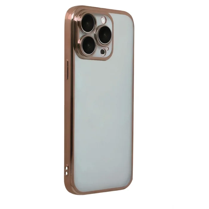 Mey İthalat®   iPhone 15 Pro Max  Lensli Silikon - Çöl Titanyum