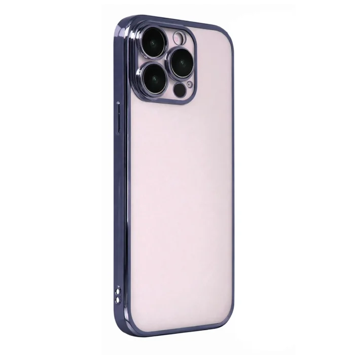 Mey İthalat®   iPhone 15 Pro Max  Lensli Silikon - Lacivert