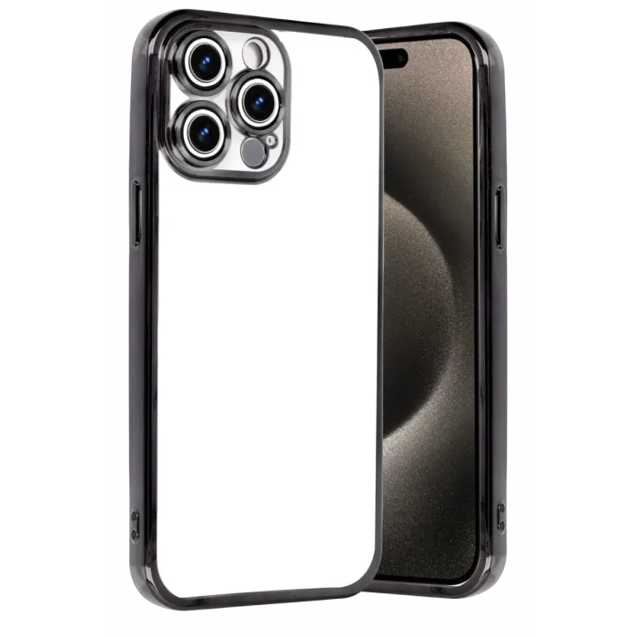 Mey İthalat®   iPhone 15 Pro Max  Lensli Silikon - Siyah