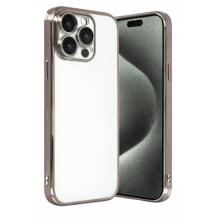 Mey İthalat®   iPhone 15 Pro Max  Lensli Silikon - Titan Gri