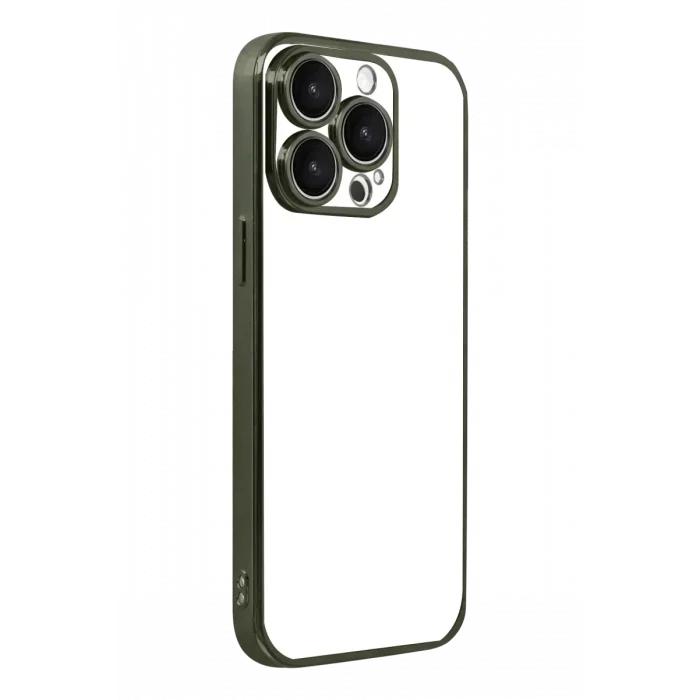 Mey İthalat®   iPhone 15 Pro Max  Lensli Silikon - Yeşil